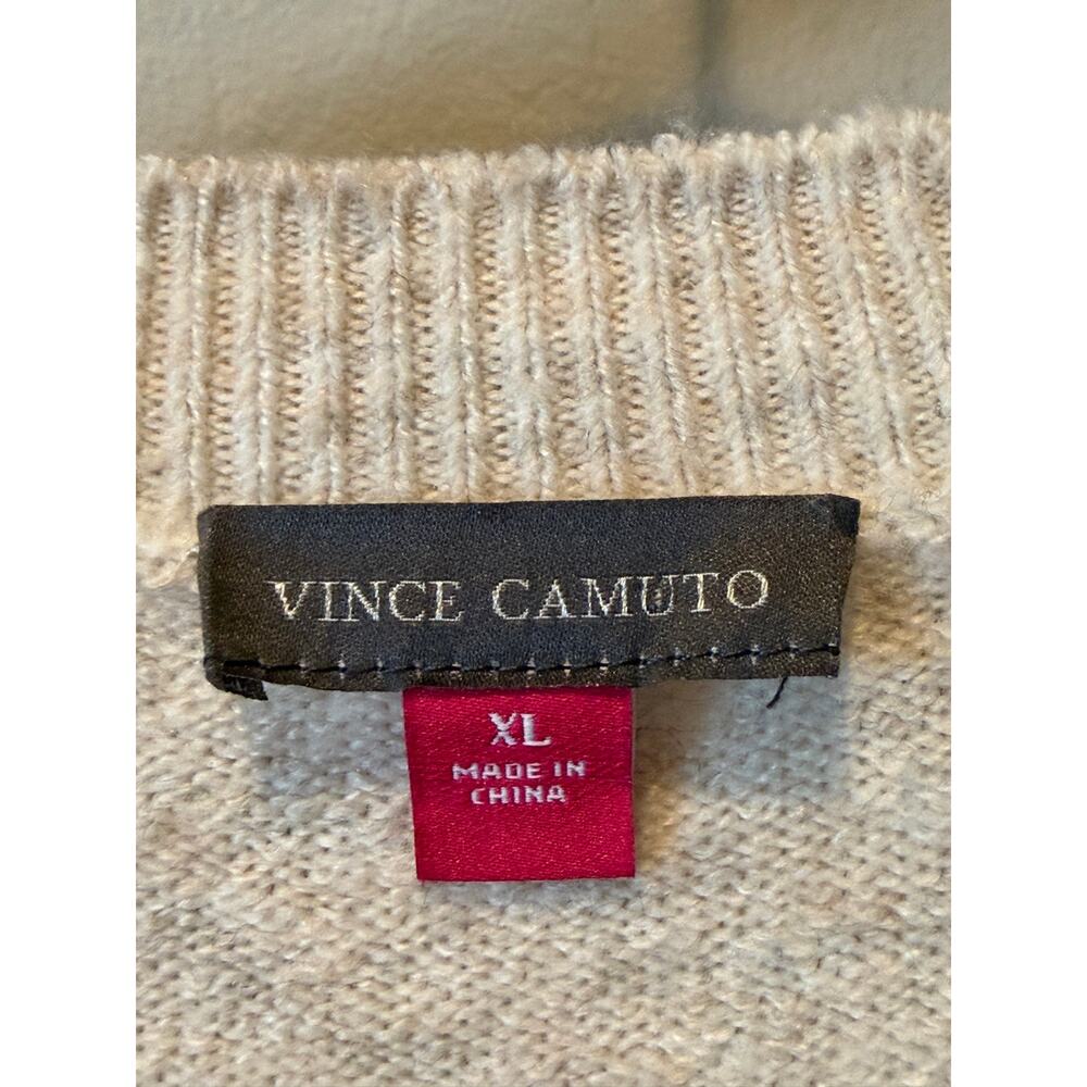 ince Camuto Good Witch Sweater XL Beige Metallic Graphic Crewneck Halloween - Picture 2 of 8